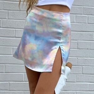 TIE DYE PASTEL MINI SKIRT S
